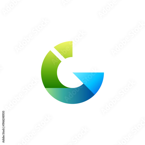 letter G logo design vector with 3d in colorful