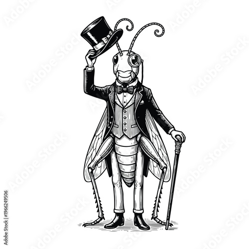 Elegant Cricket in Tuxedo.