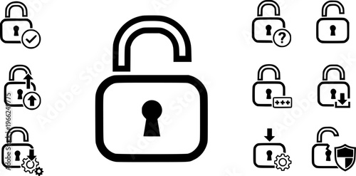 Lock vector icons isolated on gray background. Privacy, secure symbol.
