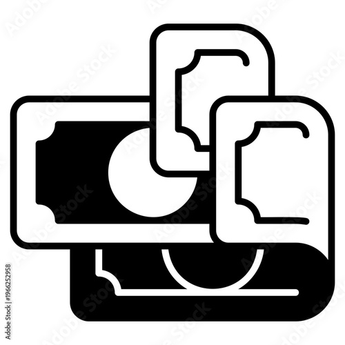 Cash Flow Black Fill Icon