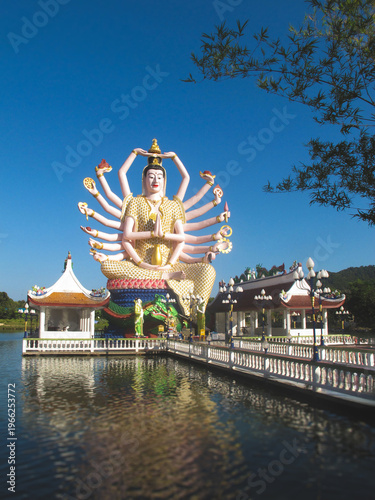 Gigantic 18-armed Guanyin statue at Wat Plai Laem temple on Koh Samui