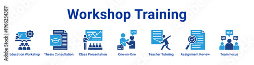 Workshop Training Icon Banner and Collection