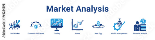 Market Analysis Icon Banner and Collection