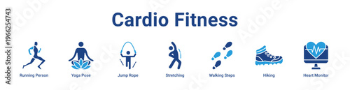 -Cardio Fitness Icon Banner and Collection