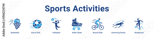 -Sports Activities Icon Banner and Collection