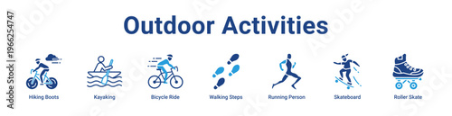 -Outdoor Activities Icon Banner and Collection