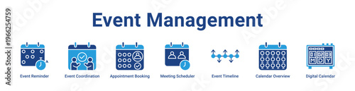 -Event Management Icon Banner and Collection