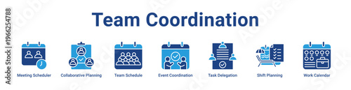 -Team Coordination Icon Banner and Collection