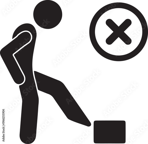 Danger Beware of tripping hazard warning sign