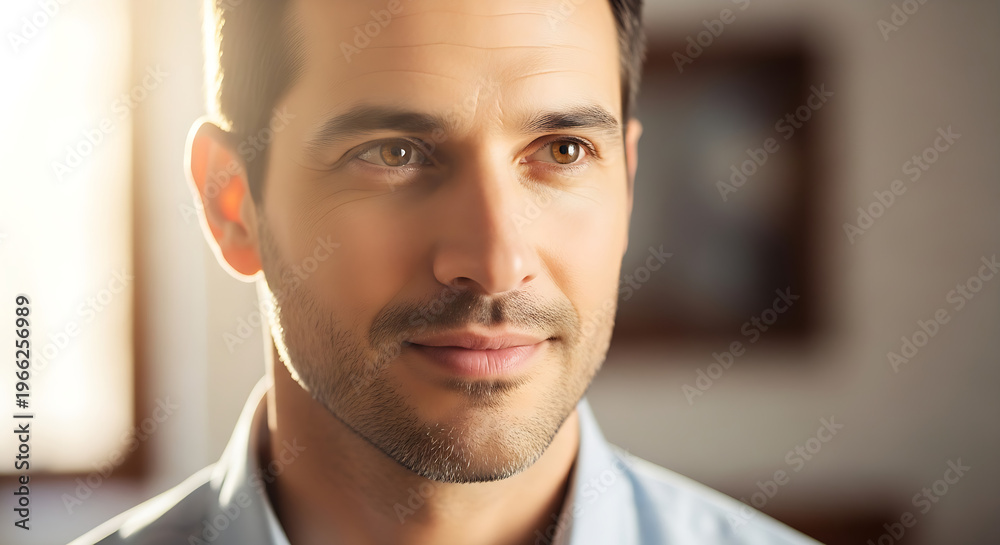 Naklejka premium Professional man in business casual attire with confident expression in office setting