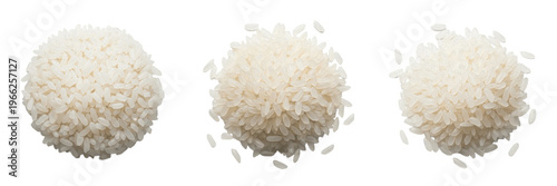 Bild auf Leinwand Steamed white rice grains Oryza sativa cooked fluffy white rice steamed rice tex
