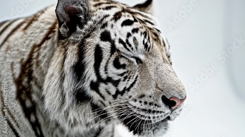 White Tiger Closeup Portrait Animal Wildlife.