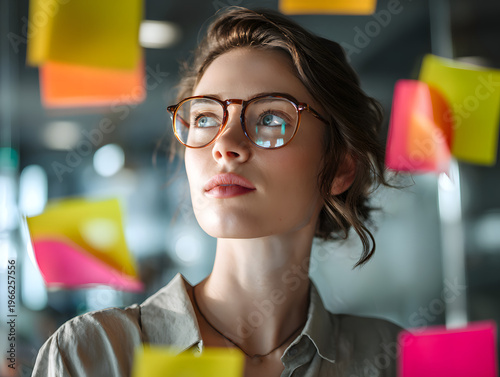 brainstorming startup strategy on a glass board