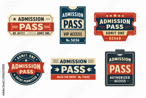 Collection of admission passes, tickets, and vip entry access for events, shows, and restricted areas