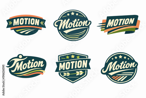 Motion typography logos collection demonstrating speed, action, and energy for sports and fitness branding