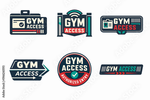 Gym access membership badge designs promoting secure and authorized entry for fitness club facilities