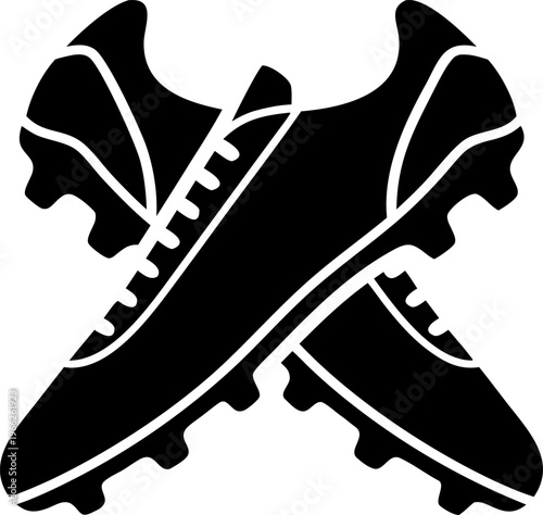 Crossed Soccer Cleats Icon Dynamic Sports Symbol