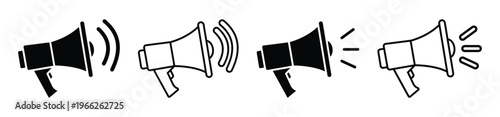 Megaphone or loudspeaker icon set vector illustration