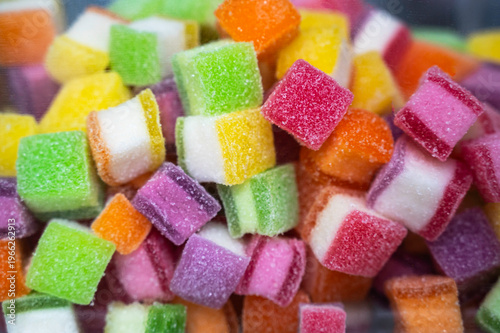 Tableau sur toile Close-up of multi-colored sugar-coated jelly candies
