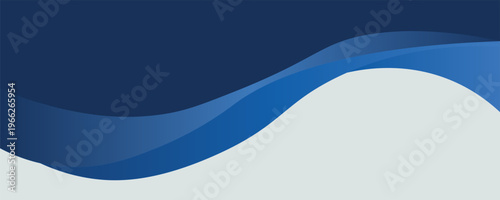 Latar belakang horizontal banner bisnis header bergelombang biru abstrakPrint