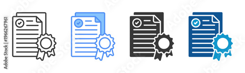 License Icon Set Multiple Style Collection