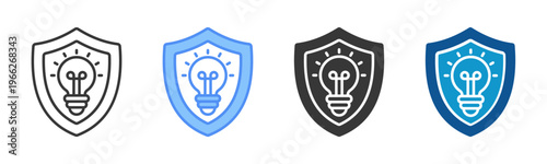 Intellectual Property Icon Set Multiple Style Collection