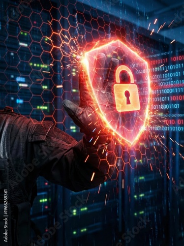 Wallpaper Mural Digital privacy concept, encryption, cyber defense, firewall, attack prevention. Torontodigital.ca