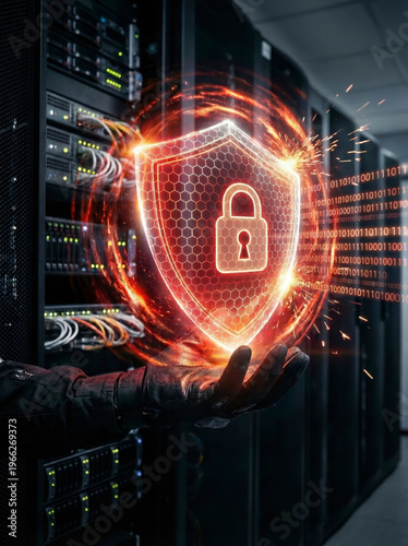 Wallpaper Mural Cybersecurity concept, data protection and network security. Torontodigital.ca