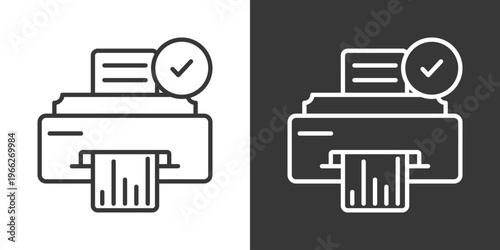 Print Icon Set Vector Collection Isolated In Black And White