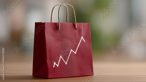 Shopping bag with rise char...