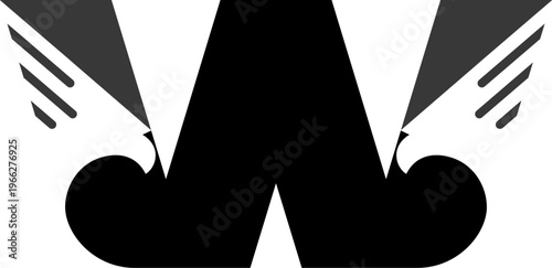 vector is monogram letter W and Hawk bird drove. Abstract, elegant, unique