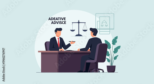 Lawyer offering legal consultation and advice to a client in an office setting