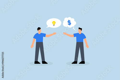 Venture capital, young business owner presenting concept to secure venture capital funding