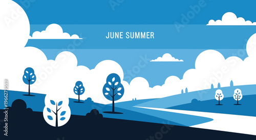 Blue and white clouds summer sky.