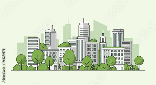 City Skyline with Modern Buildings.