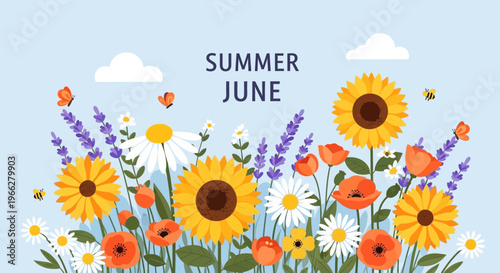 Colorful Summer Garden Flower Arrangement.