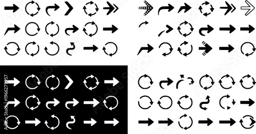 Arrow Collection: Vector Arrows, Circular Arrows, and Directional Icons for Graphic Design