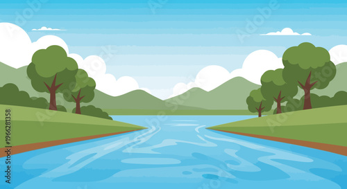 River Water Stream Blue Flow.