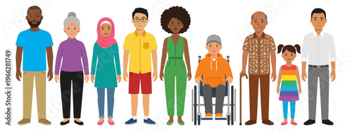 Diverse Group of People with Different Abilities and Styles in a Friendly Setting