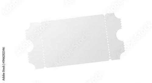 Blank ticket stub on transparent background for event or raffle purposes