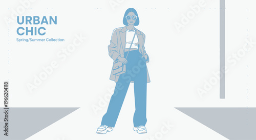 Urban Chic Fashion Illustration Modern Woman Style Concept