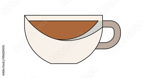 A cup of hot brown coffee.