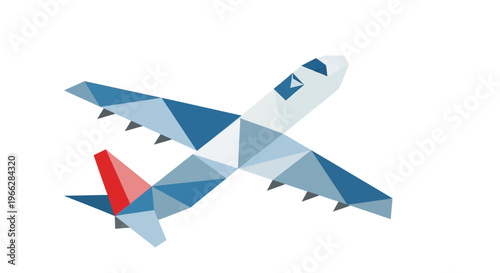 Airplane in flight geometric pattern.