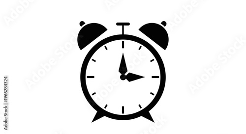 Black and white old fashioned alarm clock.