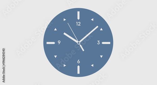 Blue Analog Clock Face Closeup.