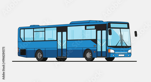 Blue Bus Vehicle Transportation.