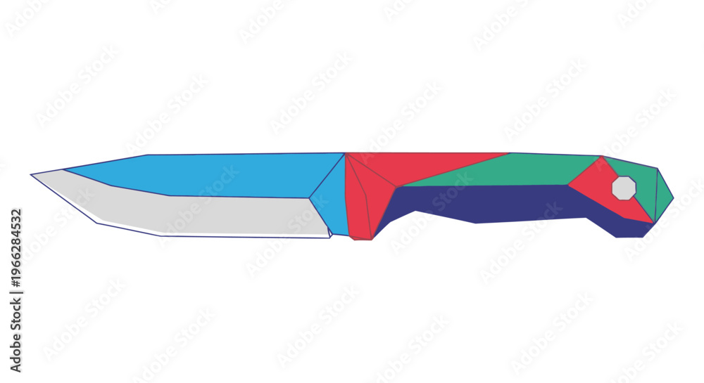 Fototapeta premium Colorful kitchen knife with handle.