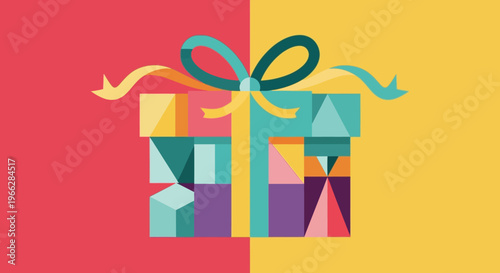 Colorful Gift Box with Ribbon 1.