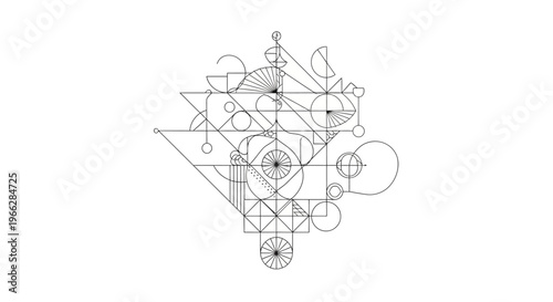 Geometric shapes in abstract design.