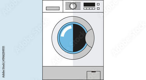 Washing Machine Front View Appliance.